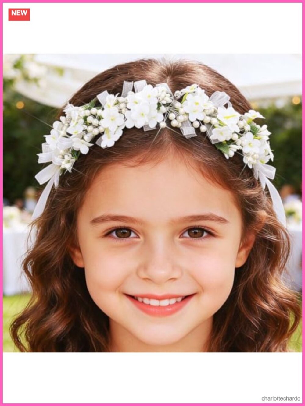 First Communion Flower Girl Headband Pearls Crystal Hair Accessory